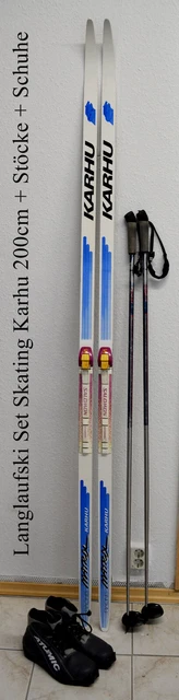 Langlaufski Set Karhu Skating 200cm SNS + Stöcke + Schuhe Gr. 42