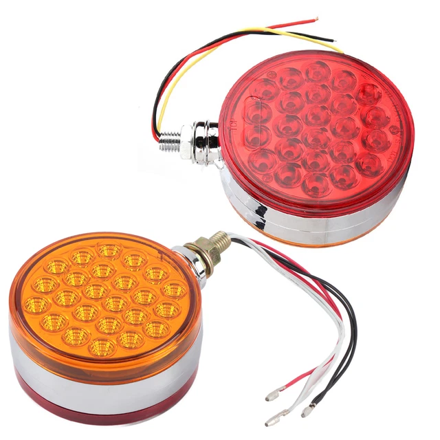 √ 48LED Double Face Single Stud Mount Side Marker Reflective Sealed Light