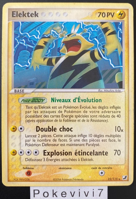 Carte Pokemon ELEKTEK 22/115 Rare Bloc EX Forces Cachées FR OCCASION