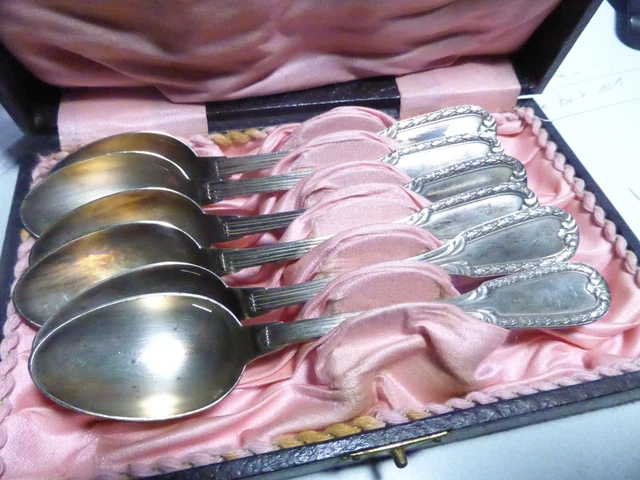 Lot De 4 Cuillères à Dessert Métal Argenté Boulenger - Modèle Empire - 14 Cm - Occasion