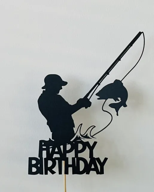 FISHING FISHERMAN Cake Topper Edible for Men Boys, Dads Fathers Day £7.50 -  PicClick UK