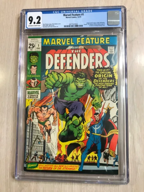 Marvel Feature 1 Cgc 9.2 Nm- Ow-White Pages 1971 Mint New Case First Defenders