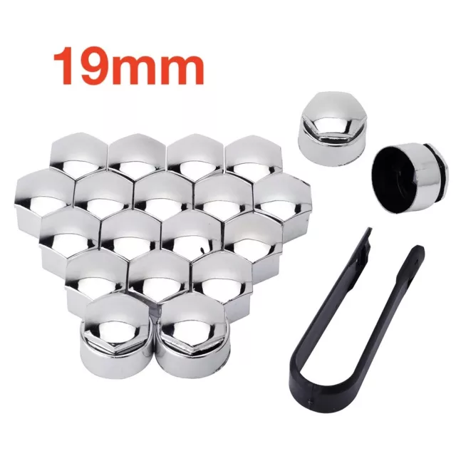20 Car Bolts Alloy Wheel Nuts Covers 19mm Chrome For Ford Kuga