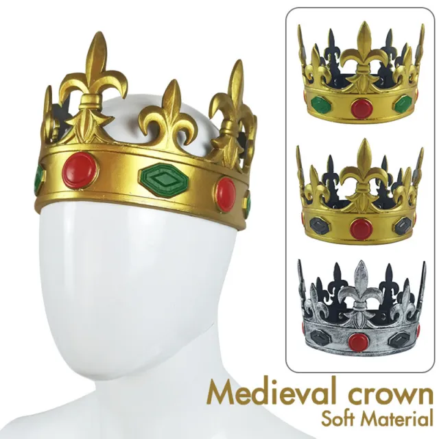 Men's King Crown Foam Cosplayw Medieval Crown Adjustable Clothing accessories