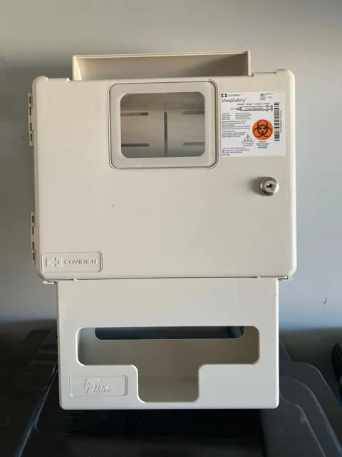 Covidien locking wall mount sharps container and glove box