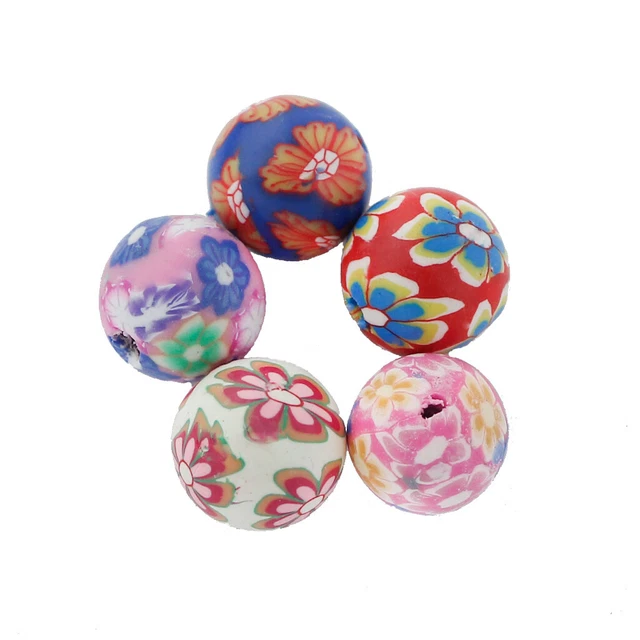 50 Stück Runde Perlen Spacer Bead Blume Charms Zwischenperlen für DIY