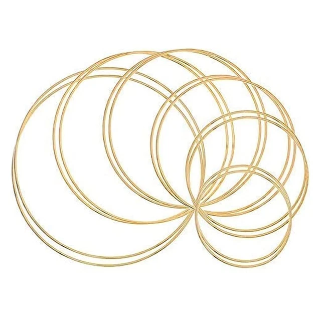 12 un. anillos atrapasueños aros de cobre metal aros artesanales macramé crea...