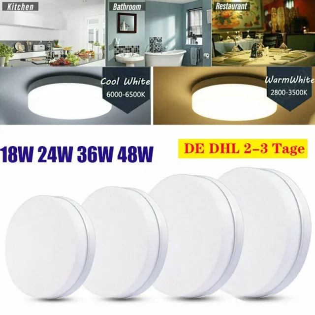 Bright Round LED Ceiling Down Light Panel Wall Kitchen Bathroom Lamp White