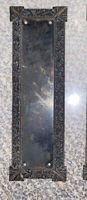 Antique Victorian Cast Bronze Ornate Door Push Plate Hardware~(1) BACK PLATE