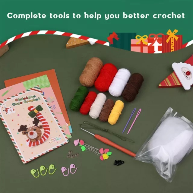 Crochet Kits Stuffed Crochet Christmas Wreath Kit DIY Accessories For Kids Adult 3