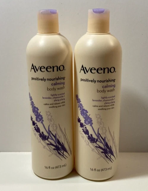 2 Aveeno Nutritivo Positivamente Calmante Lavado Corporal Lavanda Manzanilla Ylang-Ylang