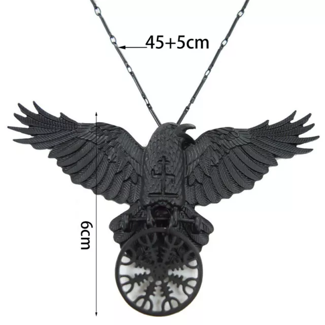 Viking Black Oversized Crow Necklace Hair Clip For Women Punk Jewelry New::UK 3