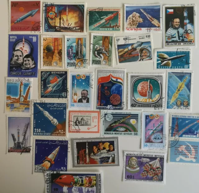 Space Rockets Stamps Collection - 25 & 50 Different Stamps