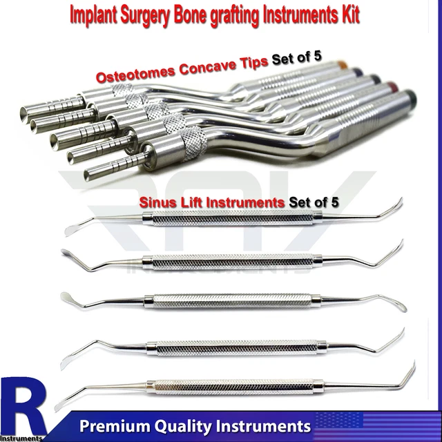 DENTAL IMPLANT BONE Grafting Sinus Lift Elevators Surgical Osteotome ...