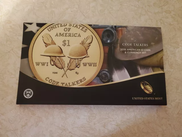 2016 S Code Talkers Sacagawea Dollar Coin And Bill Mint Set Free Shipping