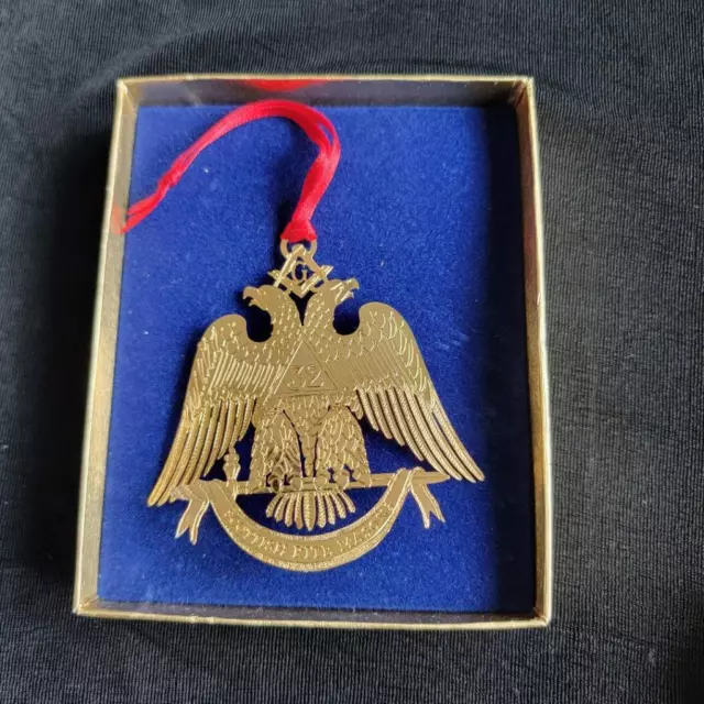 1995 George Washington Masonic Nat'l Memorial Double Head Eagle Ornament w/Box