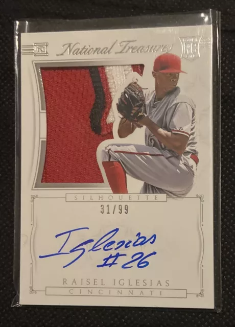 2015 Panini National Treasures Raisel Iglesias RPA Rookie Patch Auto /99