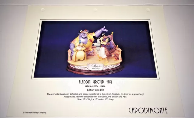 DISNEY ALADDIN LAMINATED Promo Binder Group Hug Rare £105.14 - PicClick UK