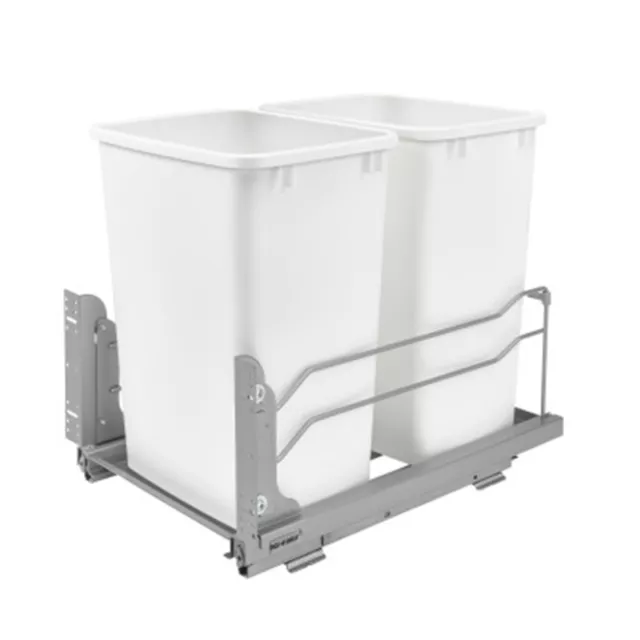 Rev-A-Shelf Double Pull Out Trash Can 35 Qt with Soft-Close, 53WC-1835SCDM-211