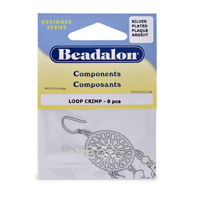 Engarces de bucle Beadalon® 0,71 mm de diámetro chapados en plata 8 piezas * Hallazgos