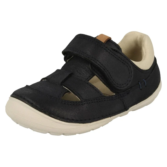 Bambini Clarks Morbide Ash Navy Pelle Primo Scarpe da Passeggio - Calzabilità G