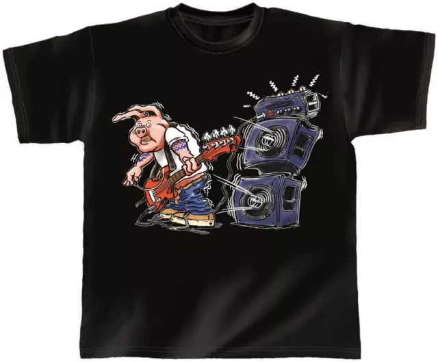 Designer Marken T-Shirt S M L XXL ROCK YOU© Bass Pig Sonderpreis 10412 schwarz