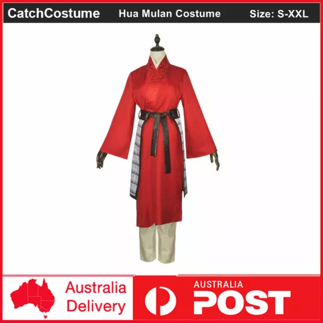 Women Hua Mulan Cosplay Costume Halloween Party Fancy Dress Up Full Outfits Set