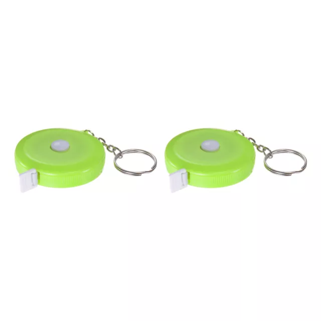 2pcs Measuring Tape 1.5M/60" Retractable Tape Measure with Key Chain Light Green