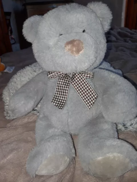 Peluche doudou Ours Gris Assis Avec Ruban  Smiki