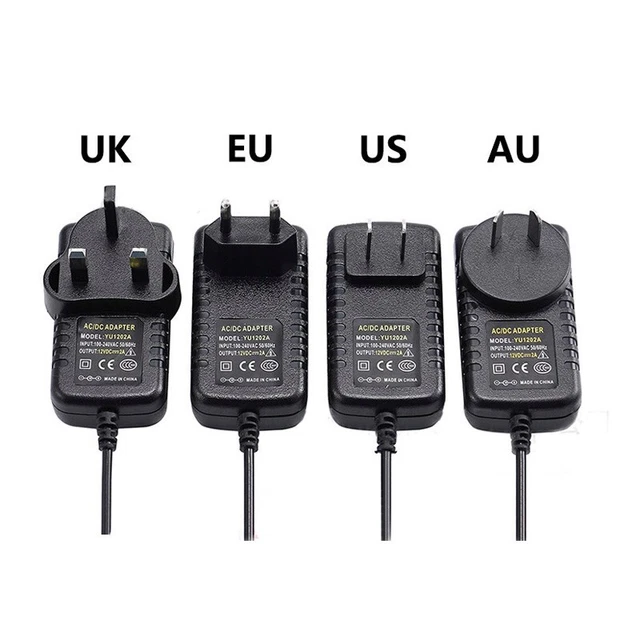 DC 12V 2A Power Supply AC Adaptor Transformer For Home Adapter US/AU/UK/EU Plug