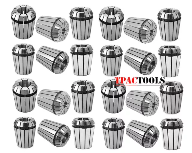 ER32 COLLET 25PC SET 1/16"-3/4" by 16th and 32nd INDUSTRIAL GRADE ACCURATE NEW