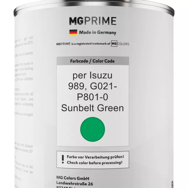 Vernice per auto Kit barattolo per Isuzu 989 G021 P801 0 Sunbelt Green 2,5L 2