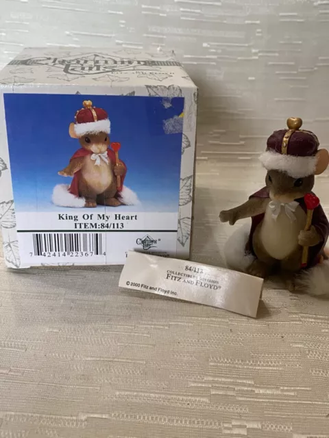 NIB Charming Tails King Of My Heart Figurine Valentine's Day 84/113 Fitz & Floyd