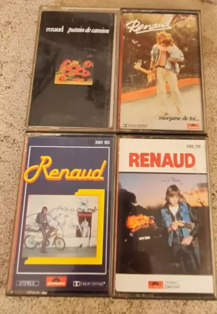 Renaud‎–  lot de 4 cassettes (K7) audio tape.  (voir photos)