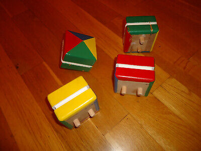 4 tapas decorativas de madera - tapas de cubierta tapas finales, postes, haya colorida