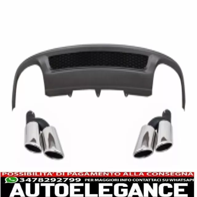 Diffusore d'aria per paraurti posteriore adatto per audi a4 b8 facelift limousin