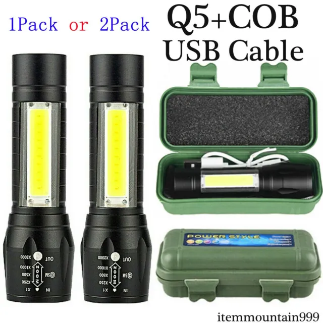 Rechargeable 990000LM LED Flashlight Tactical Police Super Bright Torch Zoomable