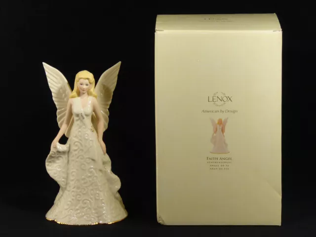 LENOX PORCELAIN American By Design Collection "FAITH ANGEL" Figurine - in Box
