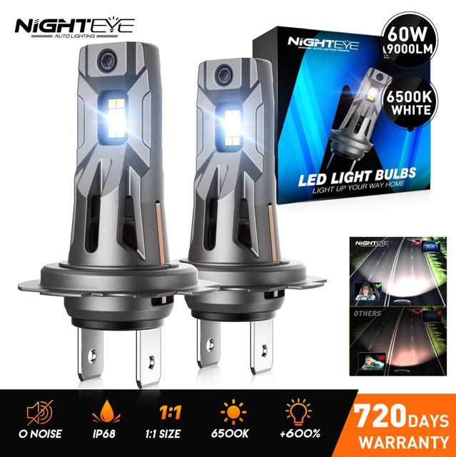 NIGHTEYE H7 LED Headlight Bulbs – 42,000LM 200W 6500K White Light, Fan Cooling, Pack Of 2-607686