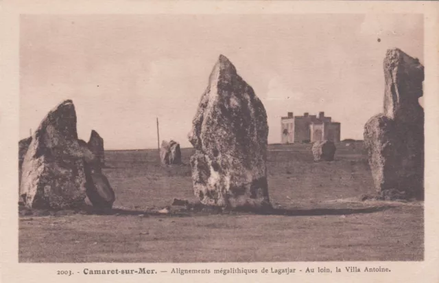 Carte postale ancienne CAMARET-SUR-MER FINISTÈRE mégalithiques lagatjar