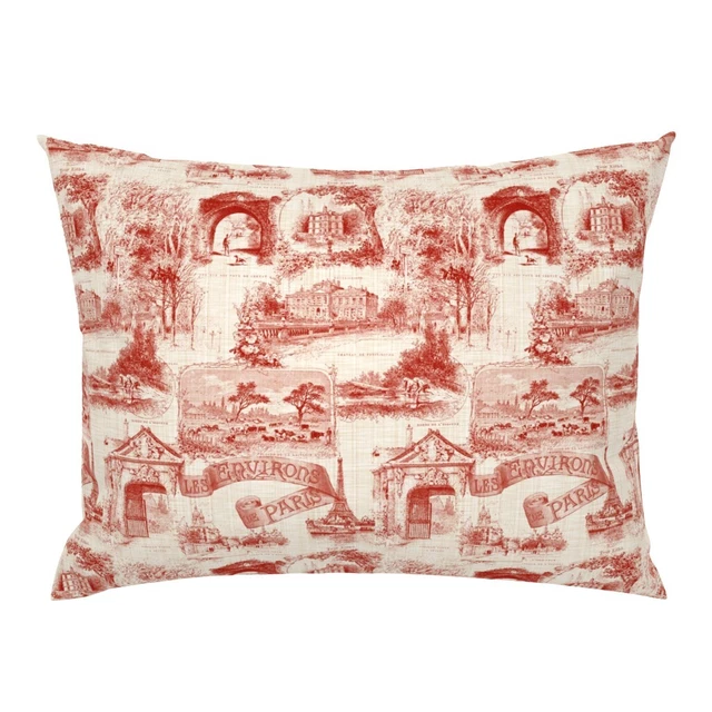 French Vintage Toile Du Jouy De Paris Turkey Red Pillow Sham by Spoonflower