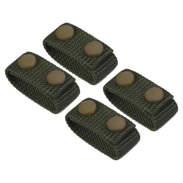 Belt Keeper, 4Pcs Nylon Webbing Loop with Double Snaps Belt, Green