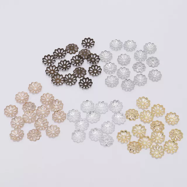 200pcs 7/9mm Charm Flower Petal Bead Caps Bulk End Spacer For DIY Jewelry Making