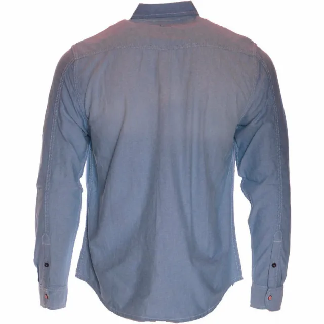 Mens Jacksouth Denim Shirt Long Sleeve Chest Pocket Contrast Cotton Snap Button 6