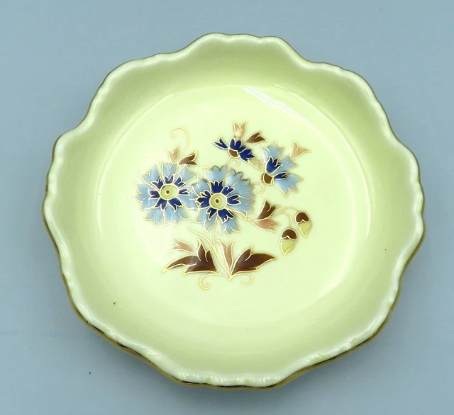 Zsolnay Porcelain Trinket Dish Coin Tray Hand Painted Hungarian Cornflower Blue