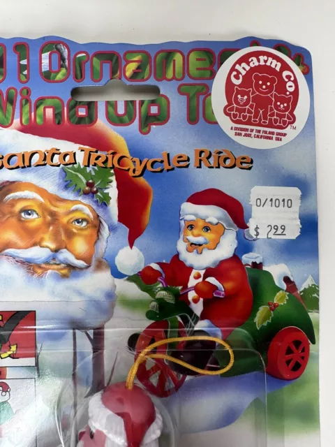 New! Vintage Christmas Santa Wind-Up Tricycle - 2 in 1 Ornament & Toy #80121 3