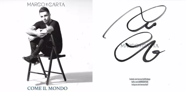 Marco Carta - Cd Con Autografo " Come Il Mondo "