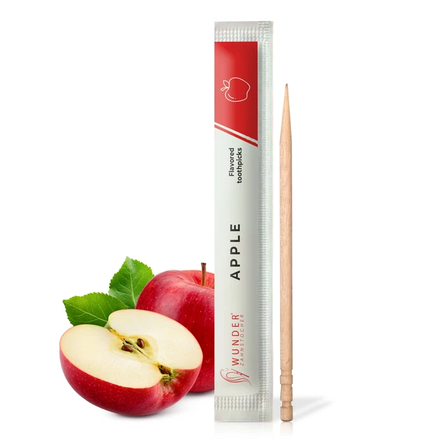 Palillo de dientes milagro con sabor - 100 palillos de dientes embalaje individual manzana