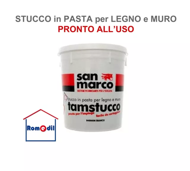 STUCCO IN PASTA PER LEGNO E MURO PRONTO ALL'USO CARTEGGIABILE SAN MARCO 1 kg