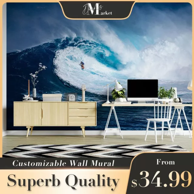 Surf Beach Wave 3D Wall Mural Bedroom Australia Wallpaper Murals